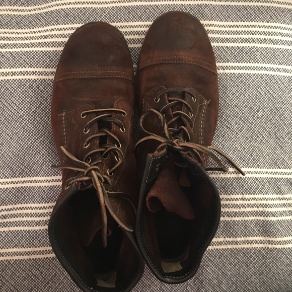 frye logan cap toe suede